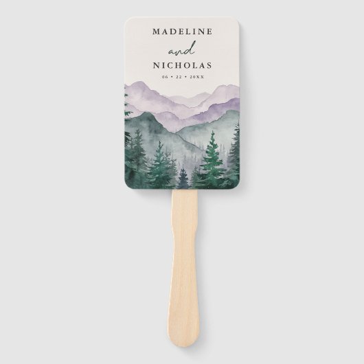 Éventail Programme de mariage dans la forêt de Misty Mounta (Devant)