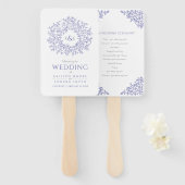Éventail programme de mariage d'art monogramme (Devant et derrière)