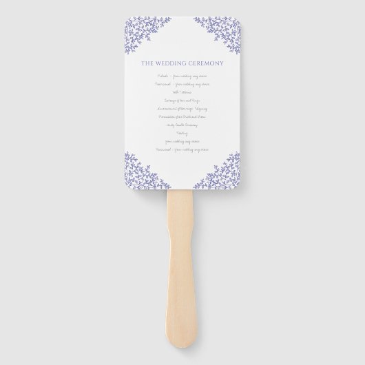 Éventail programme de mariage d'art monogramme (Dos)