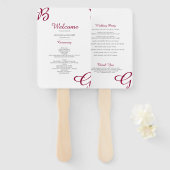 Éventail Programme de mariage d'automne avec initiales de B (Devant et derrière)