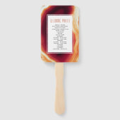 Éventail Programme de mariage de automne d'agate rouge et d (Dos)