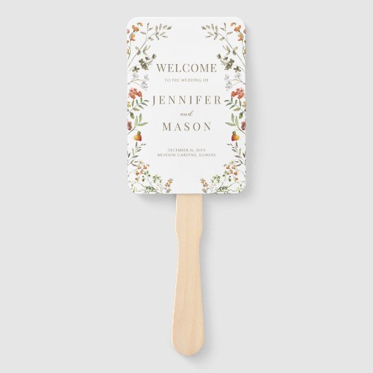 Éventail Programme de Mariage de automne de fleurs d'automn (Devant)