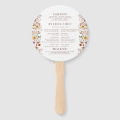 Éventail Programme de Mariage de automne de fleurs séchées (Dos)