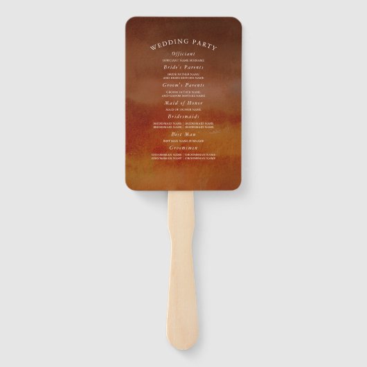 Éventail Programme de Mariage de automne de tons de terre V (Dos)