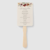 Éventail Programme de Mariage de automne Fleur sauvage Boho (Dos)