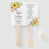Éventail Programme de mariage de automne floral de tourneso (Devant et derrière)