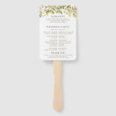 Éventail Programme de Mariage de automne Floral Feuille de  (Dos)