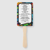 Éventail Programme de mariage de bande dessinée drôle moder (Dos)