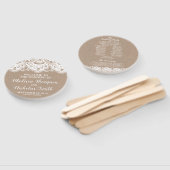 Éventail Programme de mariage de burlap et dentelle Ventila (Non-assemblé)