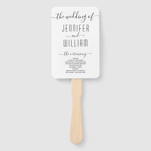 Éventail Programme de mariage de calligraphie écriture curs (Devant)