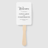 Éventail Programme de mariage de calligraphie moderne simpl (Devant)