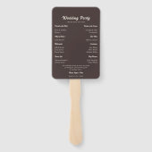 Éventail Programme de mariage de cérémonie marron chocolat (Dos)