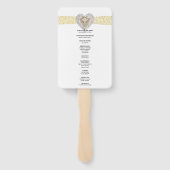 Éventail Programme de mariage de dentelle jaune Unicorn Fan (Dos)