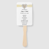 Éventail Programme de mariage de dentelle jaune Unicorn Fan (Devant)