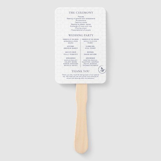 Éventail Programme de mariage de destination de croisières  (Devant)