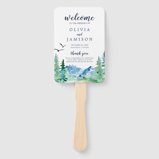 Éventail Programme de mariage de destination Rocky Mountain (Devant)