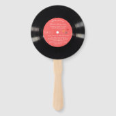Éventail Programme de mariage de disques vinyles de style l (Dos)