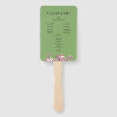 Éventail Programme de mariage de fleurs de cerises roses (Dos)