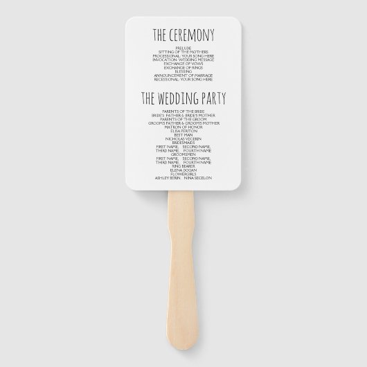 Éventail Programme de mariage de fleurs d'hydrangée violet (Dos)