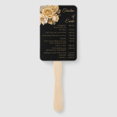 Éventail Programme de mariage de fleurs neutres - (Dos)