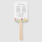 Éventail Programme de mariage de jardin fleur sauvage (Dos)