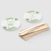 Éventail Programme de mariage de jardin floral verdure aqua (Non-assemblé)
