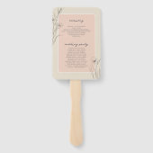 Éventail Programme de mariage de jardin lavé par le soleil  (Dos)