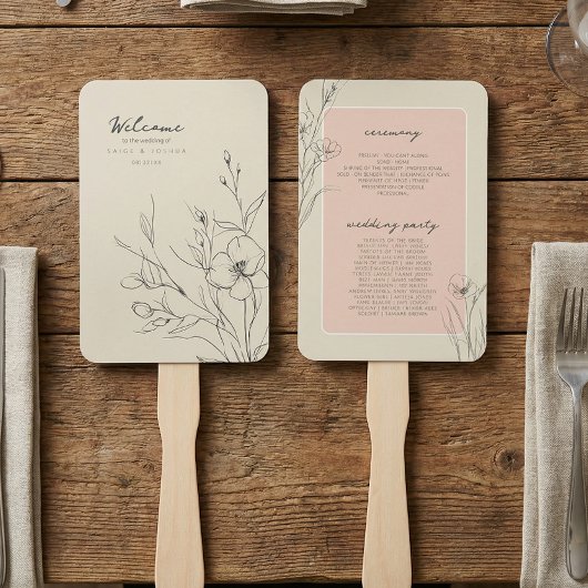 Éventail Programme de mariage de jardin lavé par le soleil 
