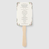 Éventail Programme de mariage de jardin rose élégant (Dos)