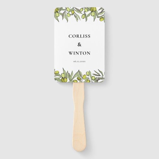 Éventail Programme de mariage de la branche Olive (Devant)