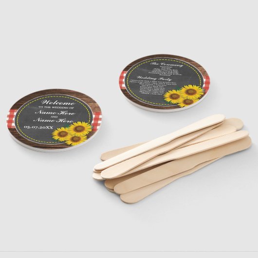 Éventail Programme de mariage de la chaloupe de tournesol e (Non-assemblé)