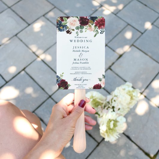 Éventail Programme de mariage de la marine de Bourgogne Ven