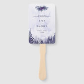 Éventail Programme de mariage de la pinède à l'aquarelle vi (Devant)