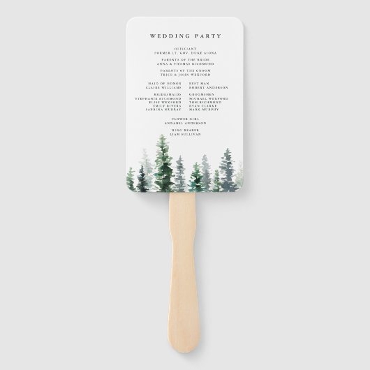 Éventail Programme de mariage de la société du bois (Dos)