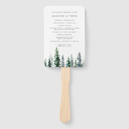 Éventail Programme de mariage de la société du bois (Devant)