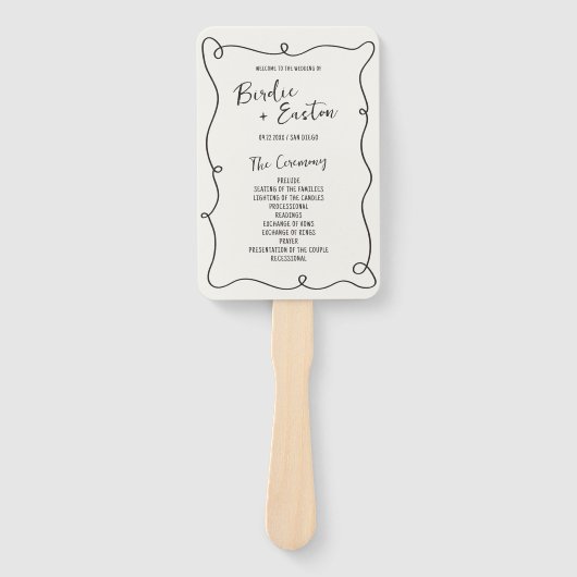 Éventail Programme de mariage de la trame de girofle à main (Devant)