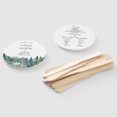 Éventail Programme de mariage de l'aquarelle de la forêt de (Non-assemblé)