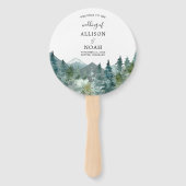 Éventail Programme de mariage de l'aquarelle de la forêt de (Devant)