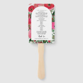 Éventail Programme de mariage de l'arc d'anémone aquarelle (Dos)