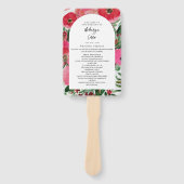 Éventail Programme de mariage de l'arc d'anémone aquarelle (Devant)