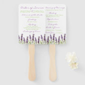 Éventail Programme de mariage de lavande (Devant et derrière)