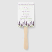 Éventail Programme de mariage de lavande (Dos)