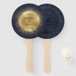 Éventail Programme de mariage de lune d'or céleste Ventilat