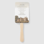 Éventail Programme de mariage de manoir anglais Château Vil (Dos)
