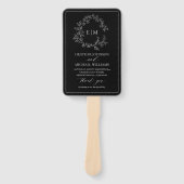 Éventail Programme de mariage de Monogramme de Cimier blanc (Devant)