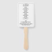 Éventail Programme de mariage de Monogramme de Cimier blanc (Dos)