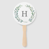 Éventail Programme de mariage de monogramme de couronne de (Devant)