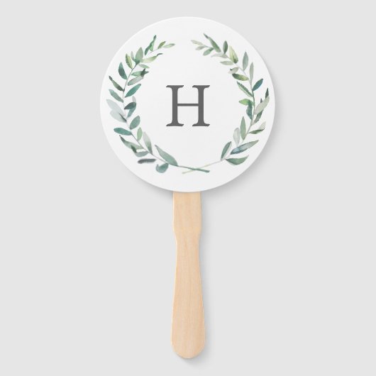 Éventail Programme de mariage de monogramme de couronne de (Devant)