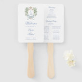 Éventail Programme de mariage de monogramme de la crête de  (Devant et derrière)