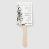 Éventail Programme de mariage de Noël des pins (Dos)